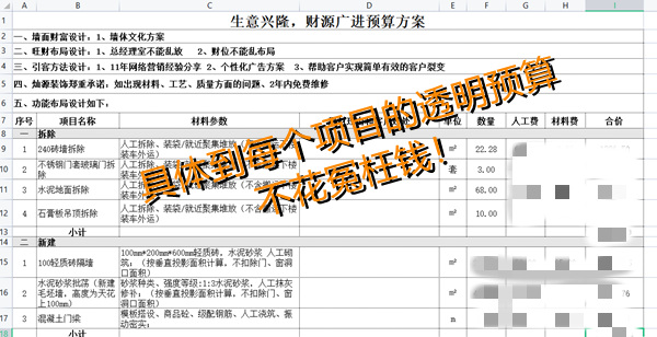 南寧辦公室裝修公司&mdash;燦源裝飾報價清單